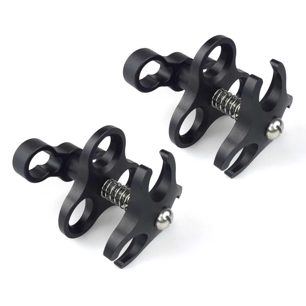 مشبك ذراع كروي ، 3 فتحات ، كاميرا مقاومة للماء ، نظام ذراع مشترك ، حامل مصباح يدوي للغوص ، 1 بوصة