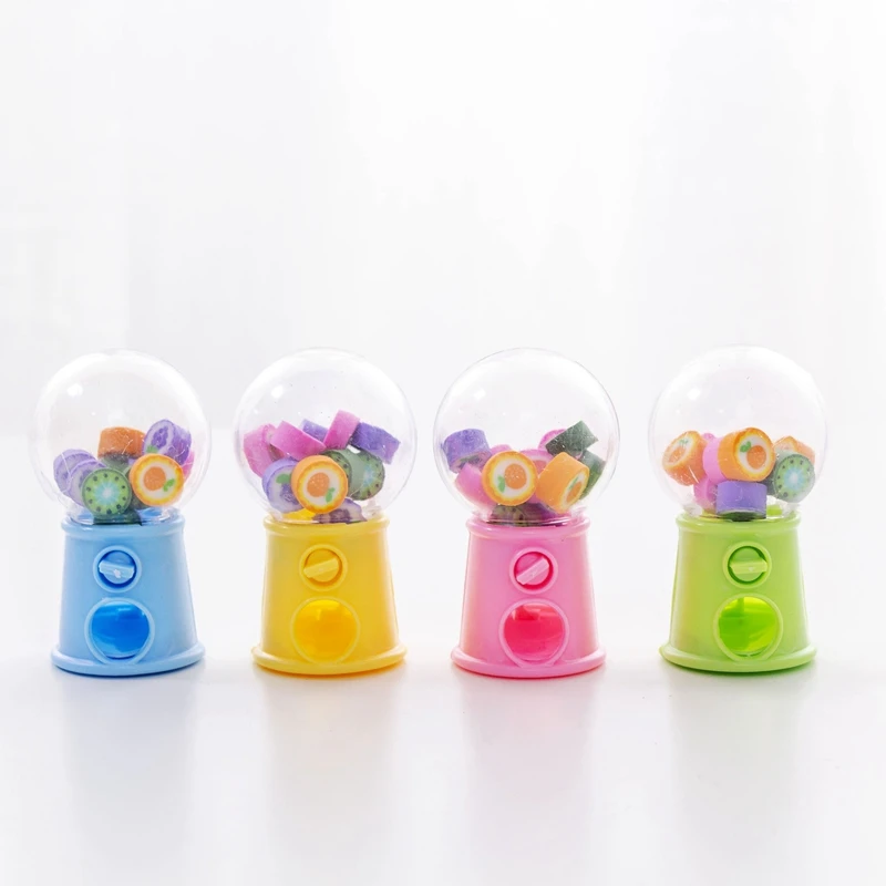 Creative Mini Fruit Gashapon Eraser Machine Eraser Dispenser Kids Stationary School Supplies Children Gift