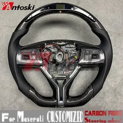 Customized carbon fiber steering wheel for Maserati Ghibli Levante Quattroporte Gran Turismo GranCabrio sports style Alcantara