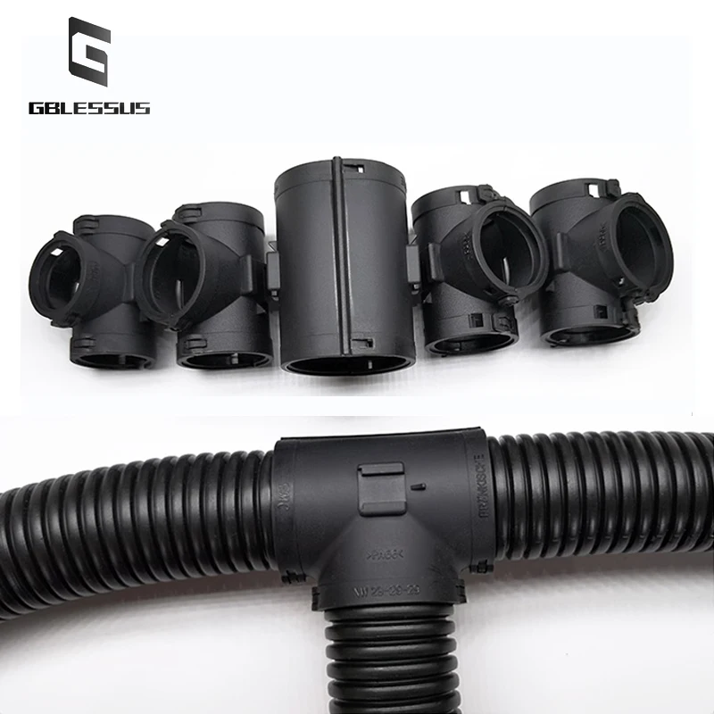 

1Pcs T-shaped Bellows Tee Connector Is Stuck To PA Nylon Waterproof Hose Shunt Harness Reducing Tie Connector