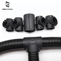 1Pcs T-shaped Bellows Tee Connector Is Stuck To PA Nylon Waterproof Hose Shunt Harness Reducing Tie Connector