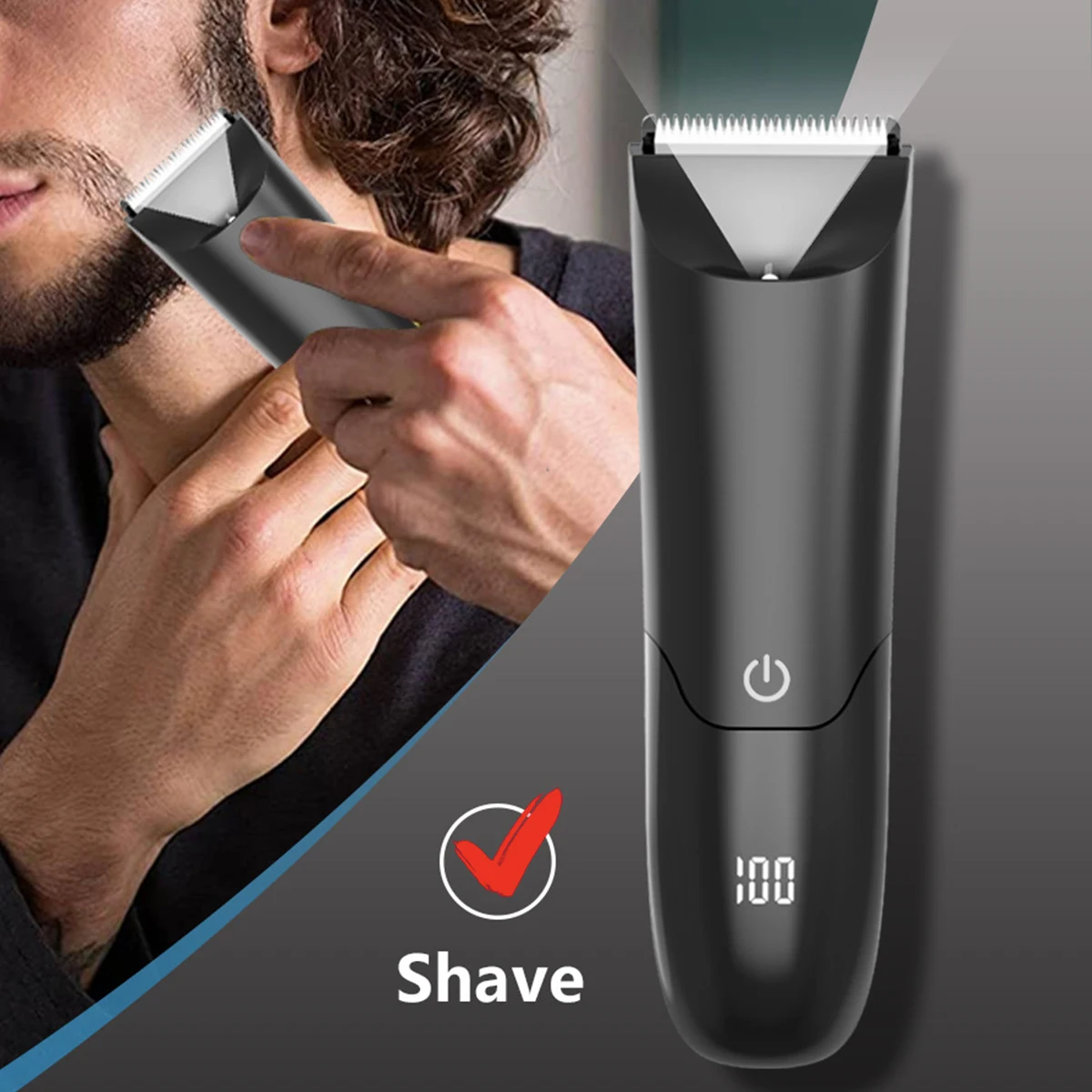Man Beard Shaver Sideburn Electric Body Hair Trimmer With 2 Protective Cap For Underarm Leg Hair Razor Rechargeable Grooming Kit image 3