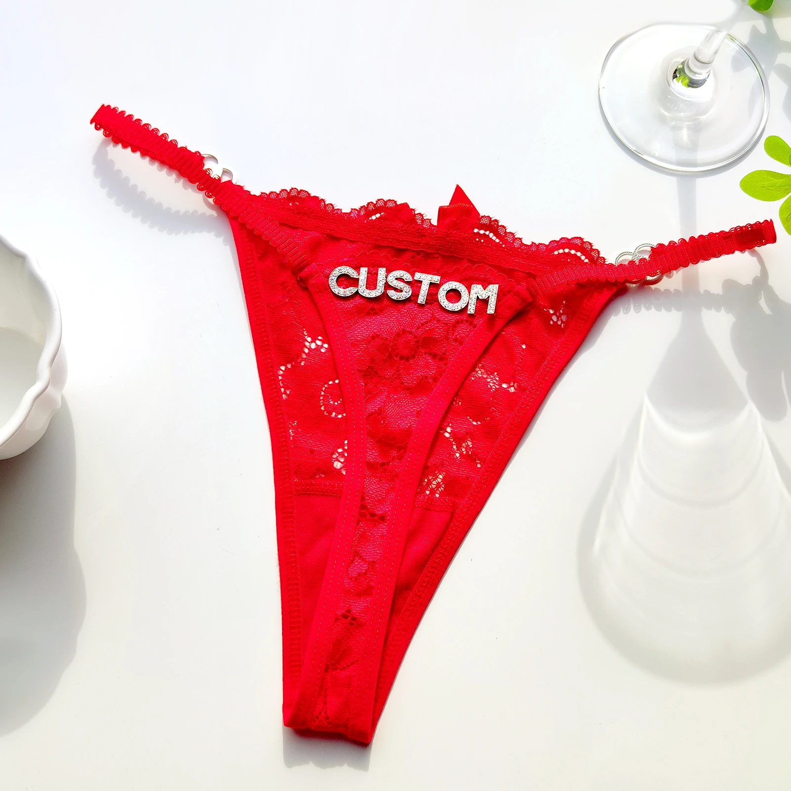 Custom Name Women Lace Panties Sexy Thong Female Plus Size Metal Buckle Erotic Panties Comfortable G-String Wife Gift 2025 New