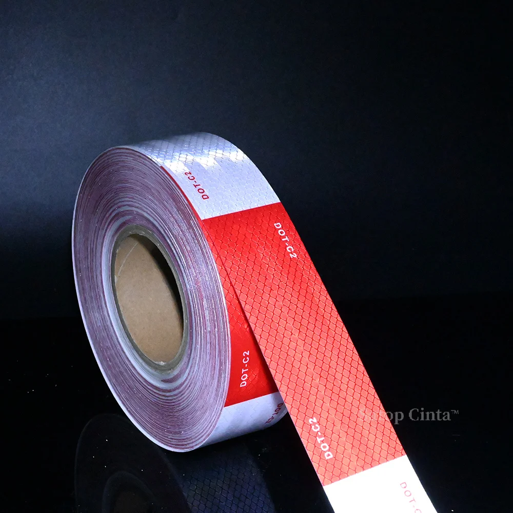 Diamond Grade Dot-C2 Reflective Conspicuity Tape, impermeável refletores auto-adesivos, aviso de segurança Vinyl DIY para caminhão, 45m, 2"