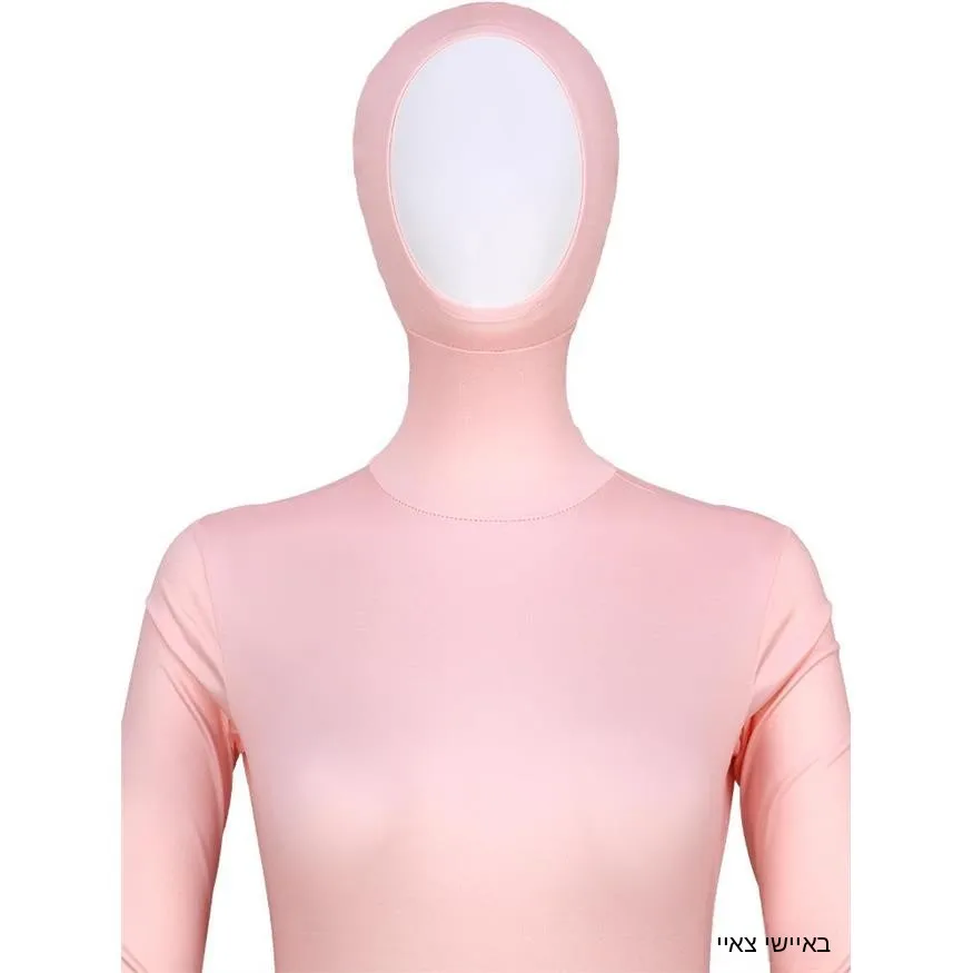 Orange Zentai Suit with Yellow Beard And Eyebrows for Stage Performance Tight Body Suit Pure Color Clothing Ladies Costume