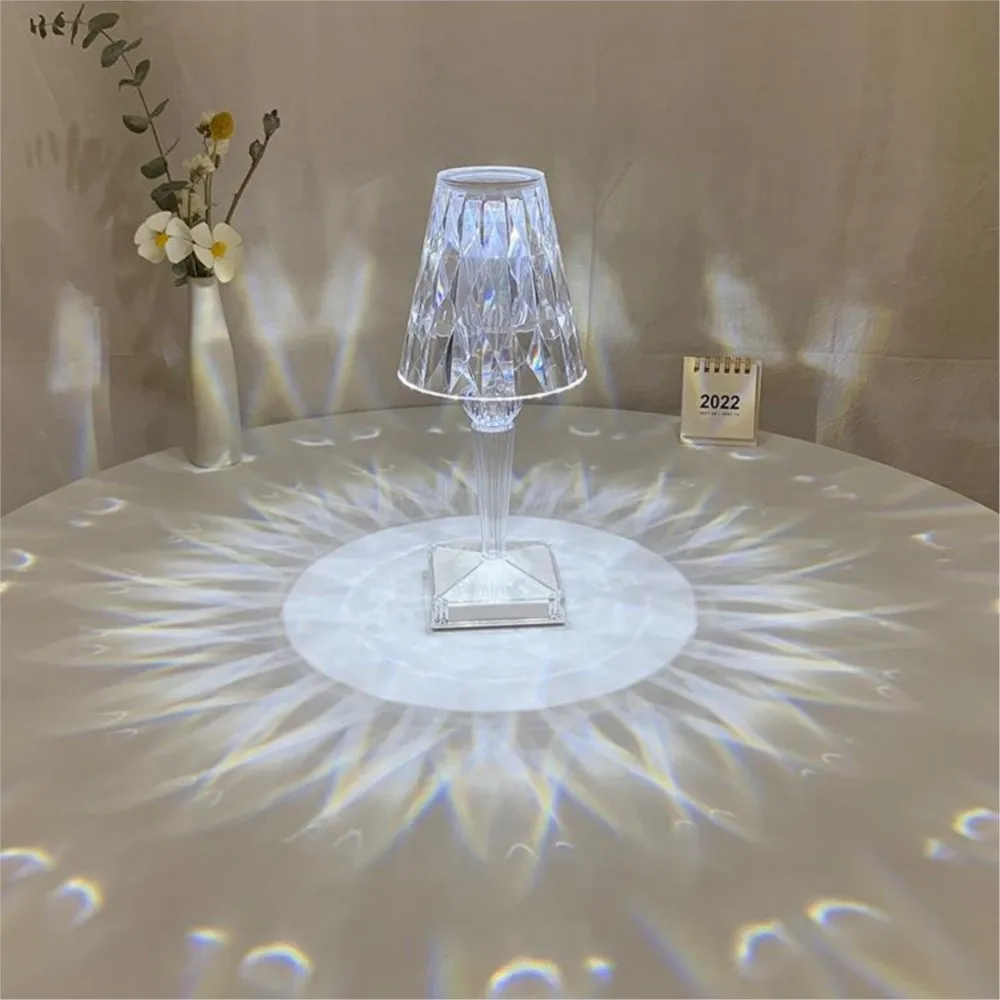 

1-3 PCS Diamond Table Lamp Acrylic Decoration Desk Lamps For Bedroom Bedside Bar Crystal Lighting Fixtures Gift LED Night Light