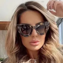Vintage Big Frame Cat Eye Sunglasses Women Fashion 2022 Brand Design Retro Cateye Sun Glasses For Ladies Oculos Feminino De Sol