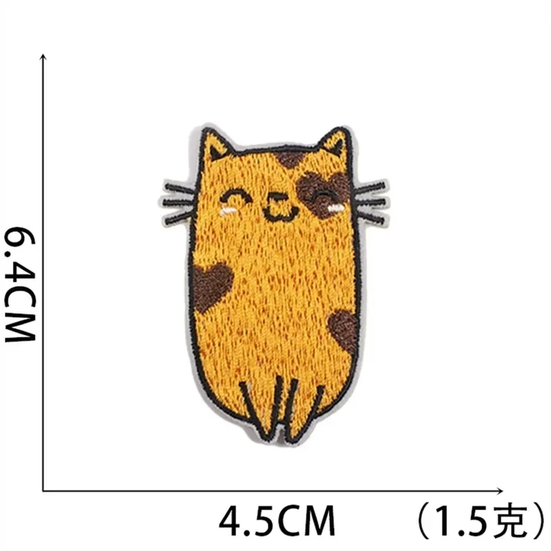 1 pz Patch adesivi ferro sulle toppe per abbigliamento cucito gatto amore ricamo fusibile Applique Badge borsa decorazione strisce