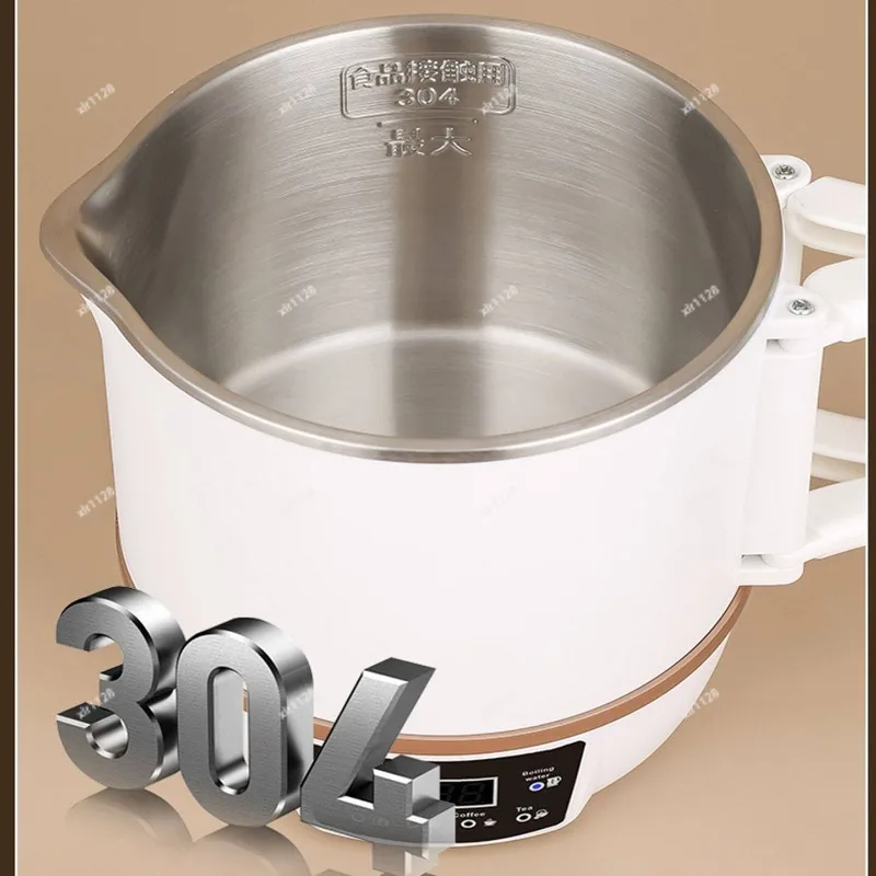 Portable Electric Hot Pot, dual voltage compatible, foldable steel cooker for travel & family meals