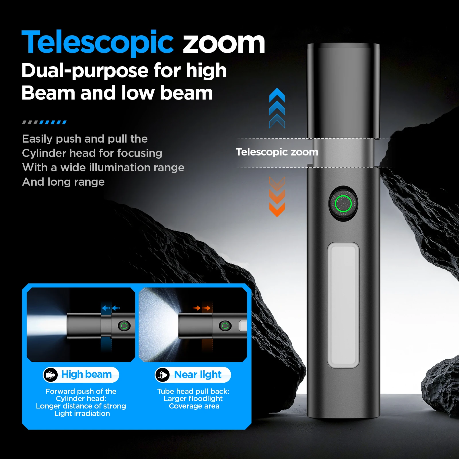 

Фонарь Philips SFL 1151 с мощным дальнобойным зумом, боковой COB-подсветкой, для различных сценариев использования: работа, кемпинг, чтение