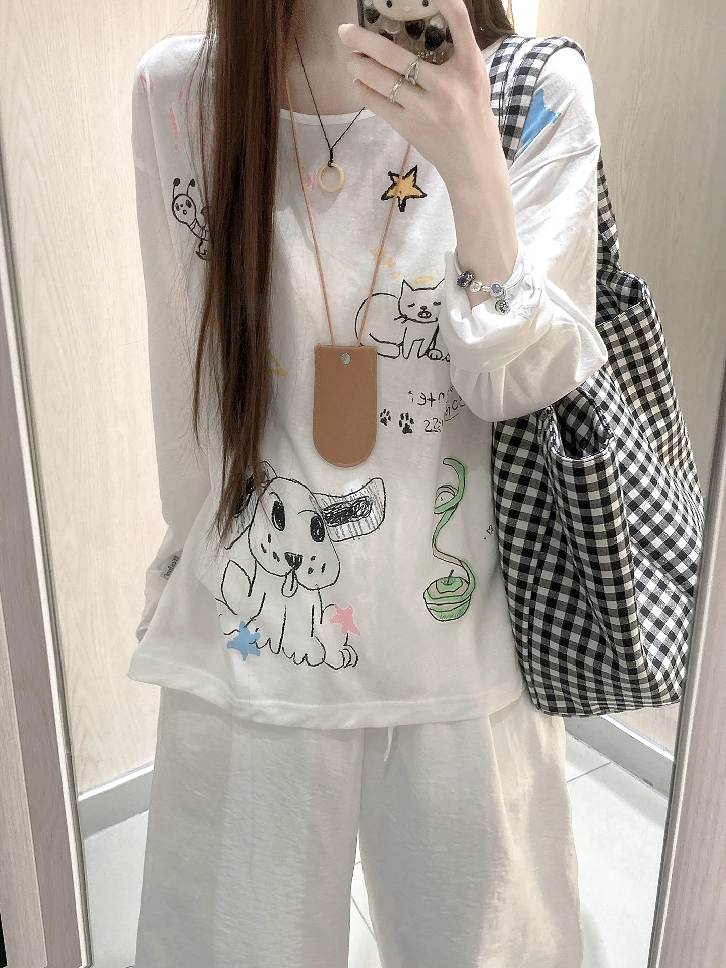 

plus Size Print Long Sleeve T-Shirt Unisex Loose Fit Summer UV Protection Casual Top for Men And Women
