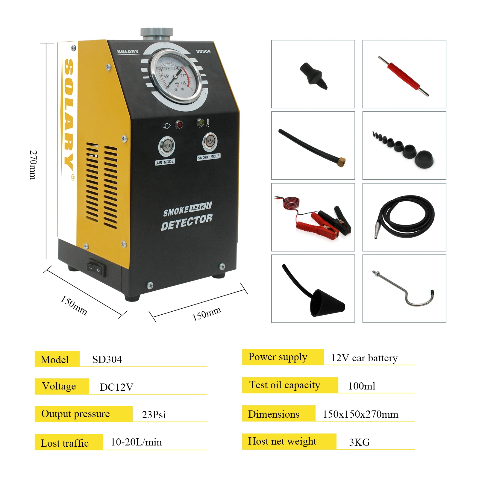 Solary SD304 fault diagnosis device for cars car and truck diagnostic tool pipe leak detector