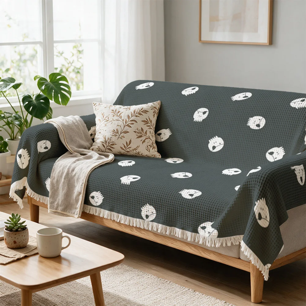 Stylish Abstract Pattern Sofa Throw Blanket Couch Decor Accent Throw Cushion Cozy Winter Textiles for Living Room Home Decor Gif