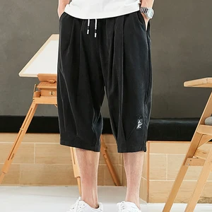 حجم كبير الصيف الحريم السراويل رجالي العدائين القصير النمط الصيني عارضة العجل السراويل فضفاضة ذكر كابريس 8XL أفضل 8 مبيعات للسراويل الرجالية الصينية - رقم 6