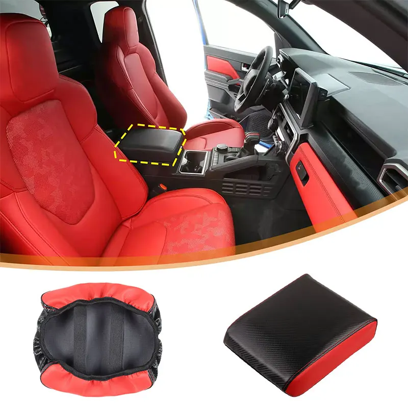 

For Toyota Tacoma 2024 2025 Central Control Leather Armrest Box Protective Cover Cushion Support Box Case Car Accessories