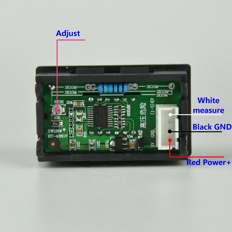 Imagem -03 - Precisão Digital Led Display Voltímetro Alta Tensão Volt Medidor 4bit dc 01000v 2000v 3000v 5v 12v Bateria Alta