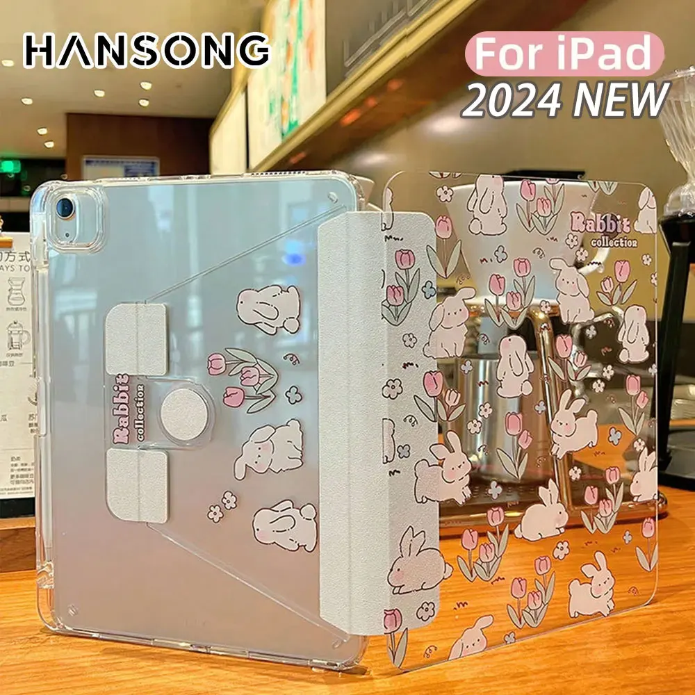 เคสใสสำหรับ iPad Air 11 13 M2 2024 Pro 11 13 M4สำหรับ10.2 7/8/9th 10.9 Air4/5 Pro 11 12.9 MINI 6 9.7 5/6th เคส