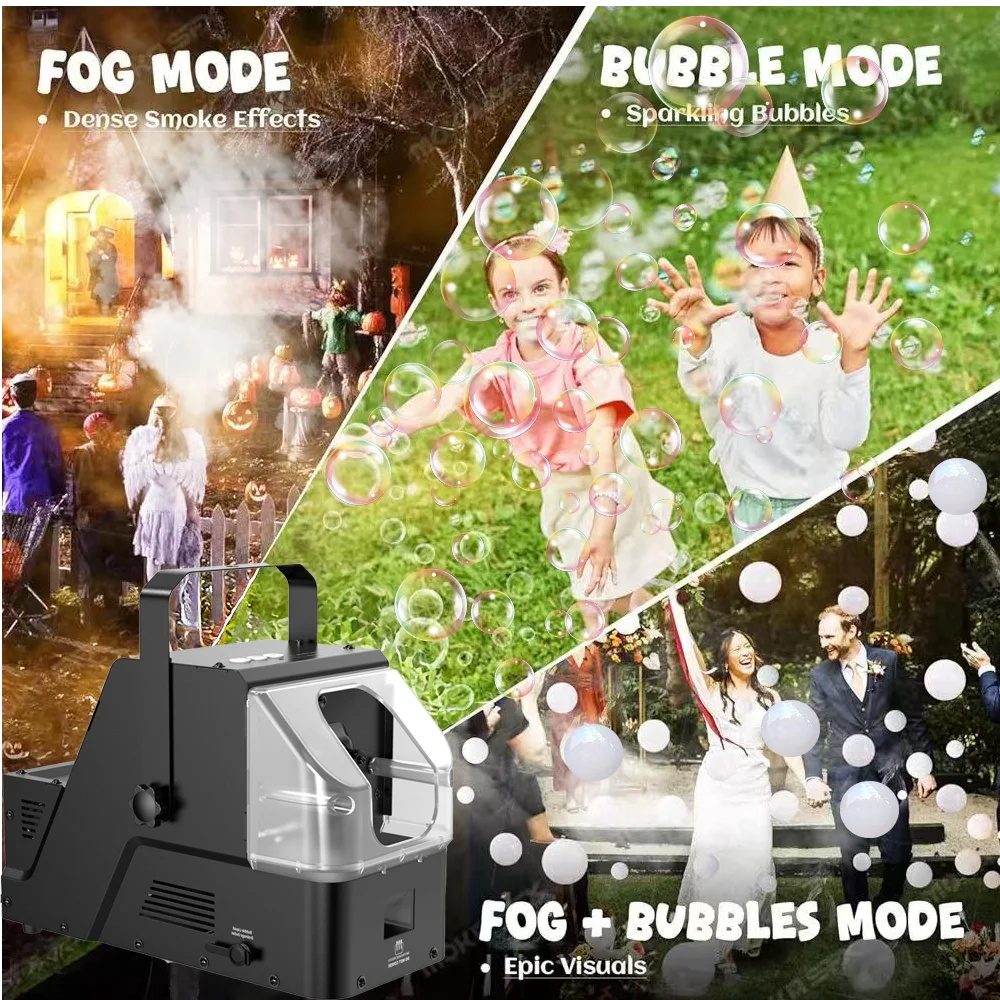 Automatyczna maszyna do wytwornicy mgły z 3 trybami funkcjonowania, idealna na wesela, imprezy, występy sceniczne, prezent urodzinowy, Boże Narodzenie, Halloween, zabawka dla dzieci.