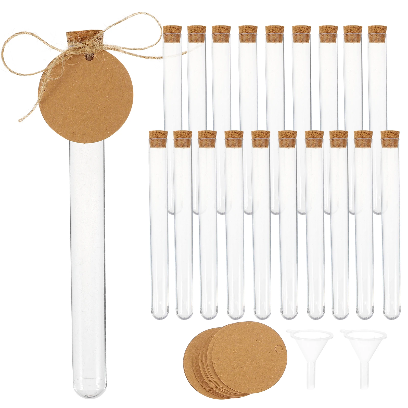 

1 Set Reusable Clear Test Tubes With Cork Stoppers Transparent Diy Craft Storage Bottle Sealing Container For Gifts Lab Use 10