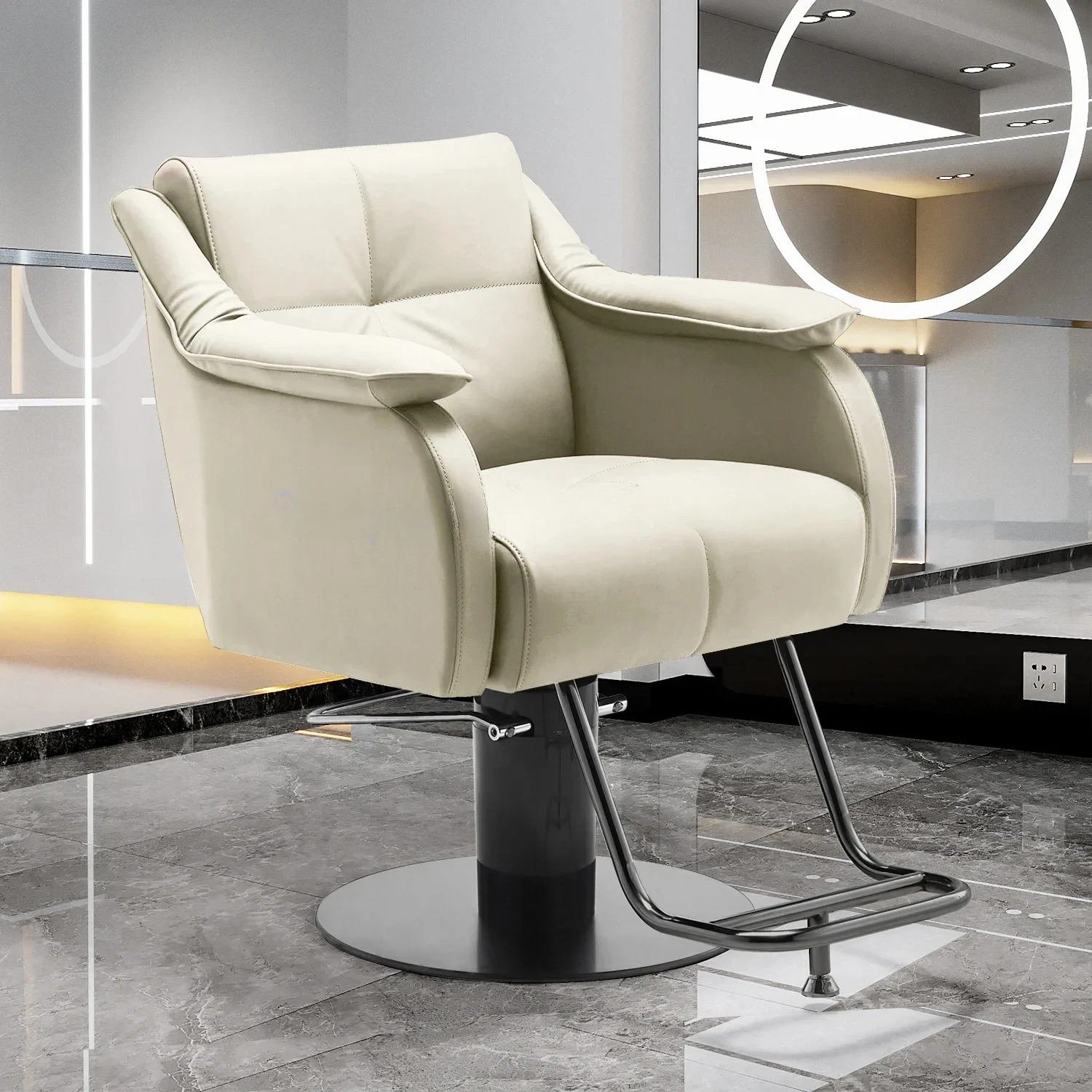 Barbershop Luxury Professional Barber Chair Lift Hair Dyeing Barber Chair Perm Swivel Cadeira De Barbeiro Beauty Furniture GM212