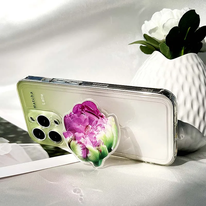 Support de téléphone portable en forme de fleur, Simulation de mode mignonne, Support de doigt de téléphone INS, poignée pliable, anneau de Sac d'air, Support Mobile Tok