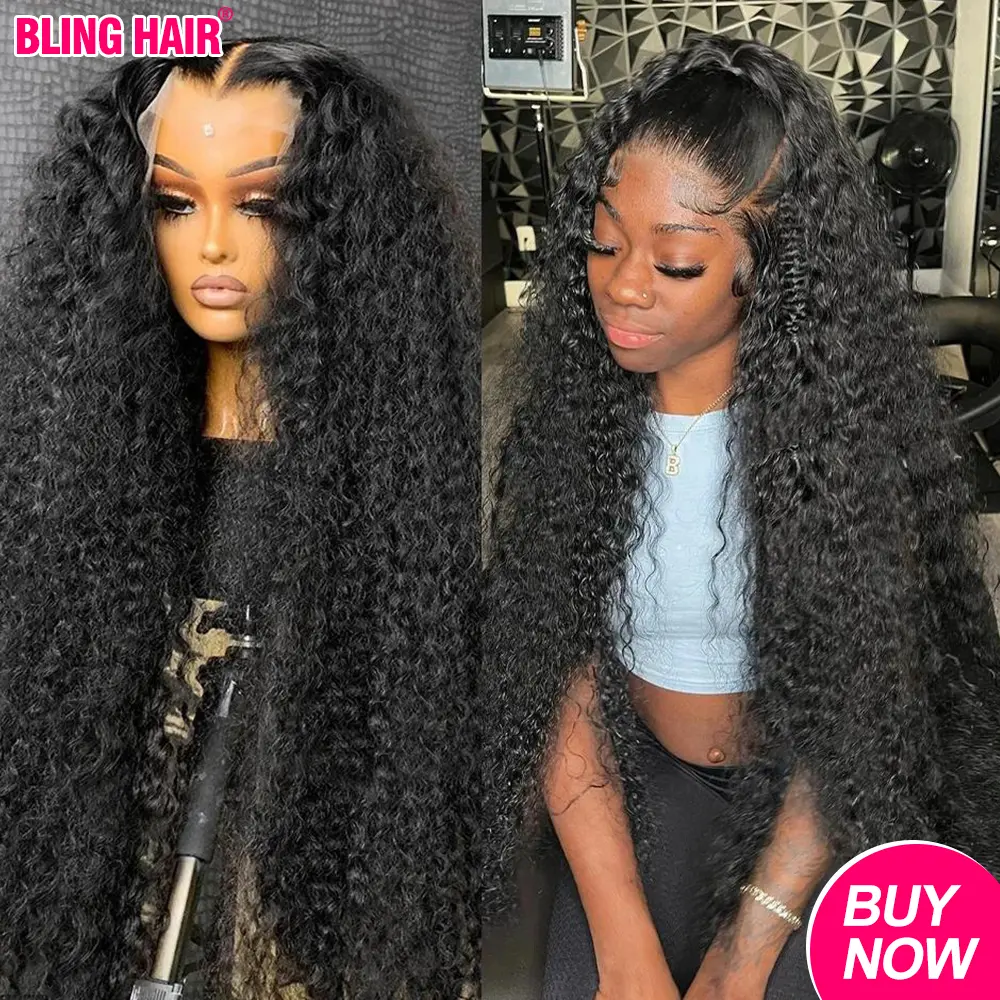 100% Human Hair Wig HD Lace Frontal Deep Wave Curly Water Wig for Women 360 Pre-Plucked 13x4 Transparent Lace 30-40 Inch US Warehouse