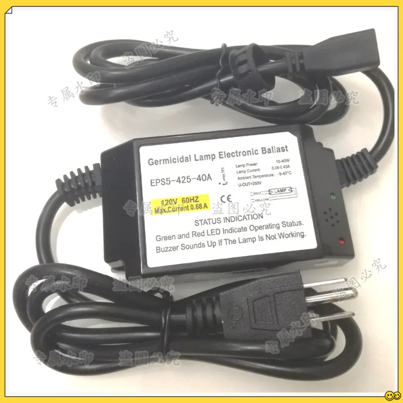 forTEPRO EPS5-425-40A Germicidal Lamp UV Electronic Ballasts 120V 10-40W Lighting Starter for 1 Lamp with LED Indicator, US Plug