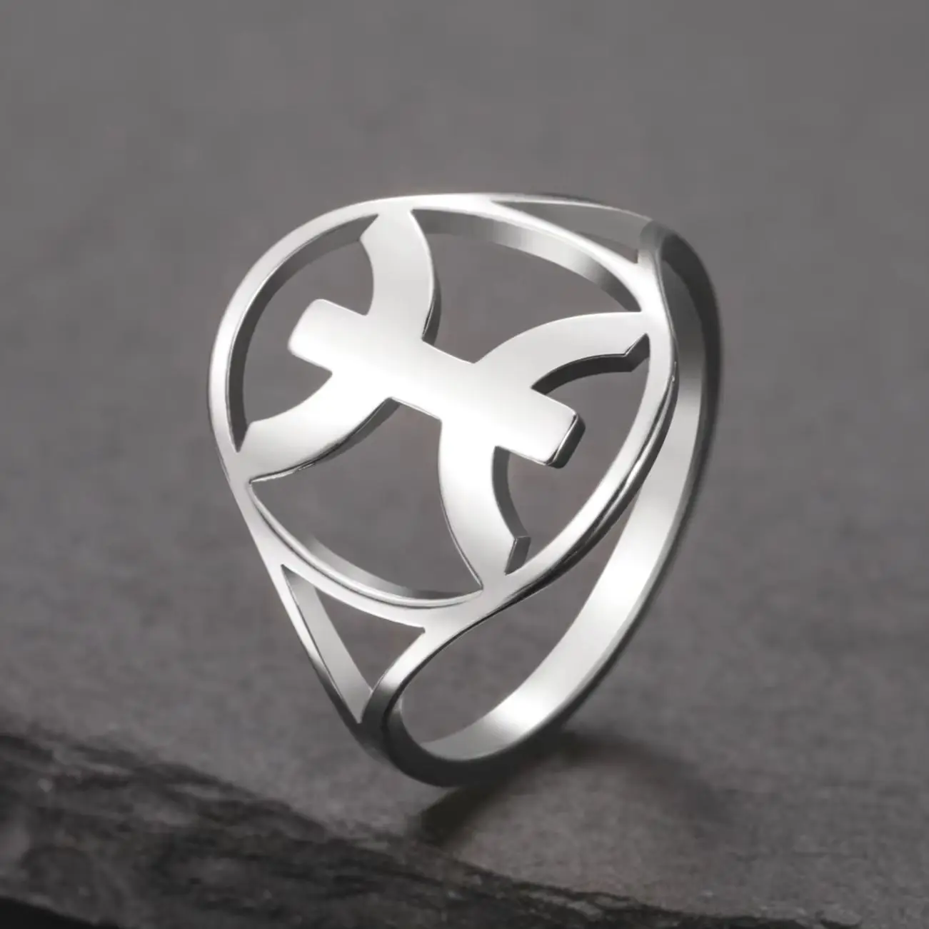 LIKGREAT Amazigh Berber Symbol Finger Ring Stainless Steel Men Women Yaz African Ethnic Tribe Religious Amulet Jewelry Gift 2024