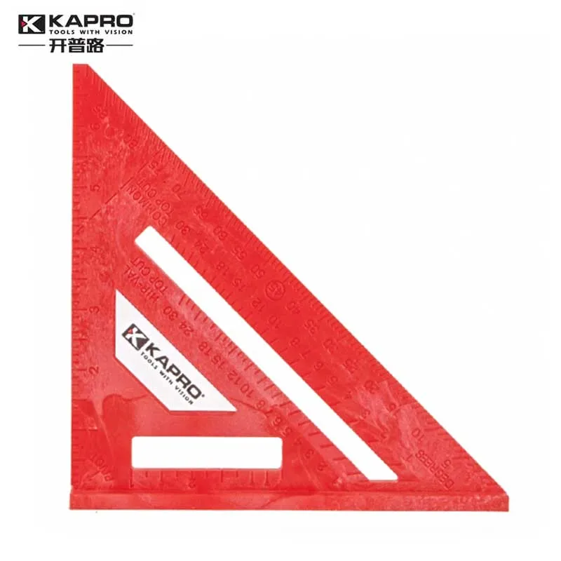 KAPRO Square Rule 444 Ergocast™ Rafter Plastic Triangle Ruler 90 degree with Scale and Base Woodworking Marking Tool
