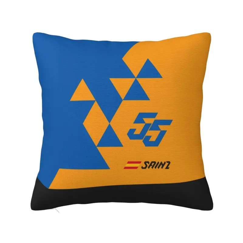 Custom Carlos Sainz 55 Formula Racing Driver Modern Pillow Cover Cushions Cover for Sofa