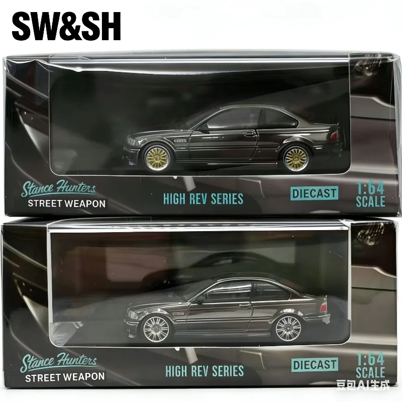 

SH X SW 1:64 BMW E46 Cast Alloy Static Car Model, Boys' Holiday Gift Toy Collection Decoration Item.