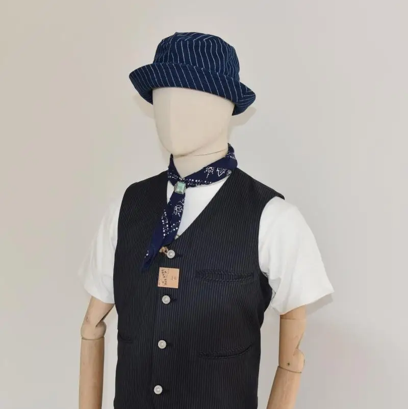 new-2020-bob-dong-indigo-dyed-stripe-wabash-casual-fisherman-hat-short-brim-cotton-unisex-summer-cap-for-all-ages