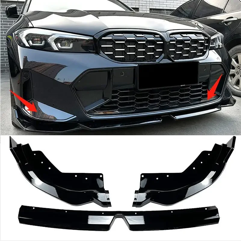 

For BMW 3 Series G20 LCI M Sport 320i 325i 2023+MP Car Accessories Front Bumper Lip Splitter Spoiler Canards Diffuser Cover
