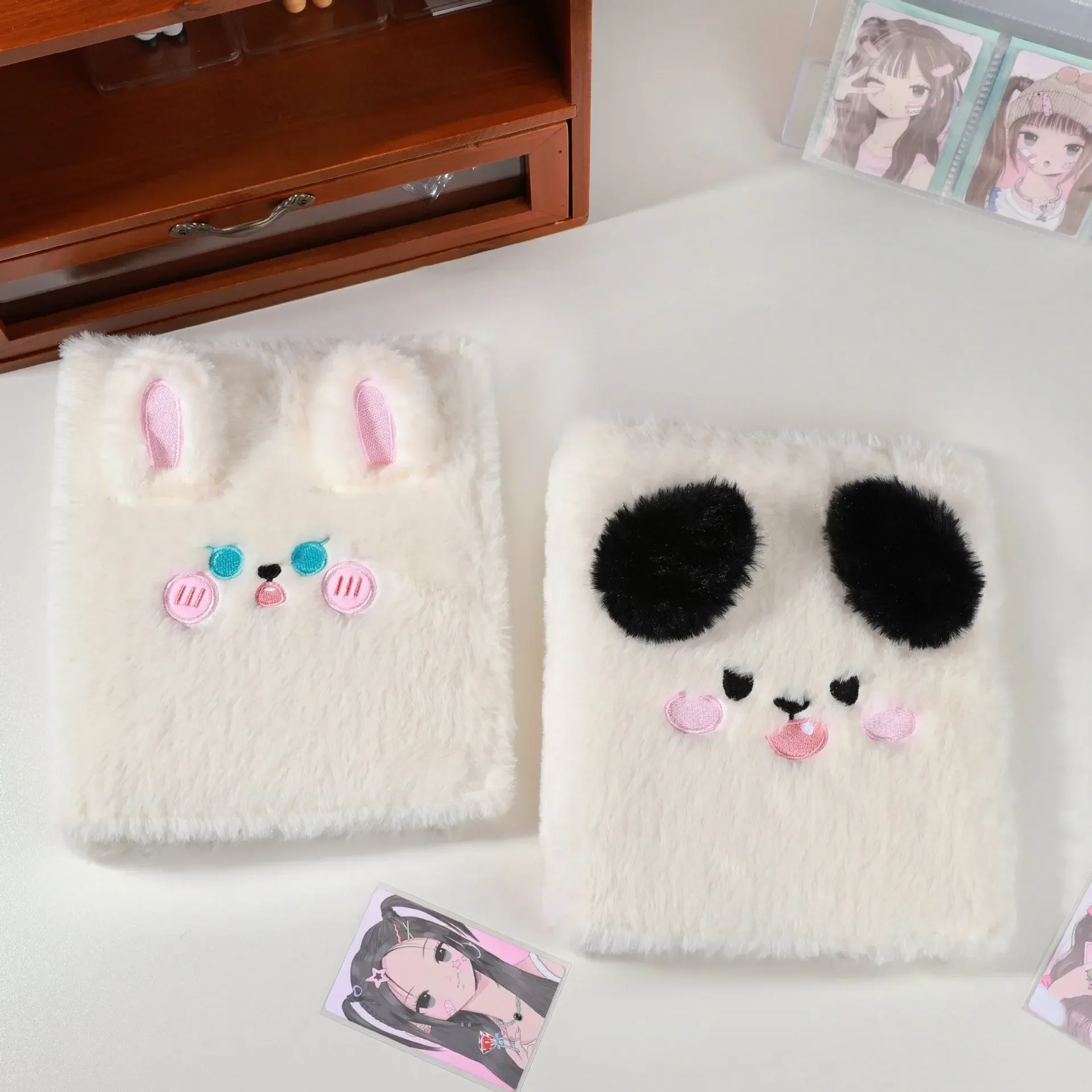 IFFVGX Plush A6 Binder Photocard Holder Kpop Idol Photo Album Photocards Collect Book Kawaii Student School Notebook Stationery