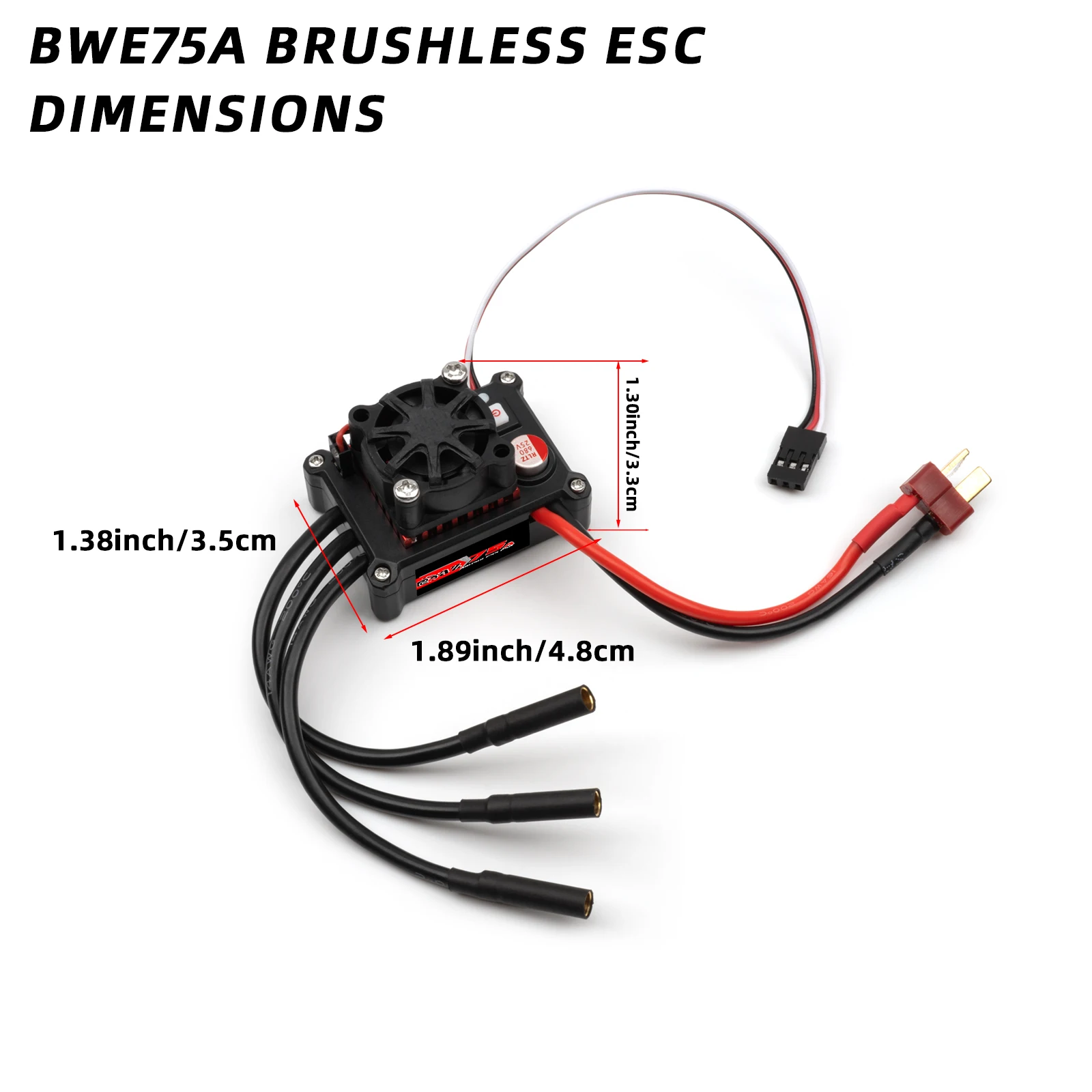 75A bürstenloser Regler wird für bürstenlose 540/3650/3670-Motoren verwendet, für Arrma, Traxxas, HSP, Redcat, RC4WD, Tamiya, Axial, SCX10, D90