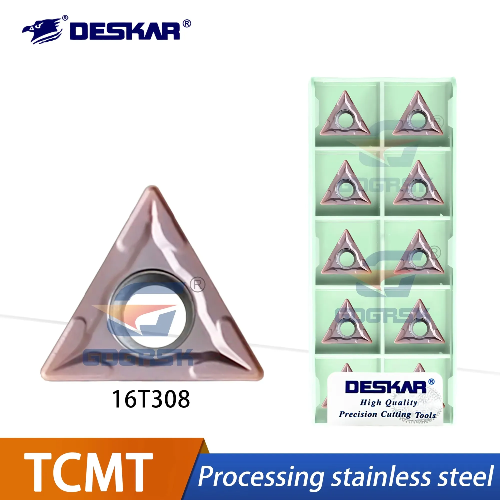 TCMT110204/08/16T304/08/090204 LF6118 DESKAR Numerical Control Outer Circle Inner Hole Turning Insert Processing Stainless Steel view 3