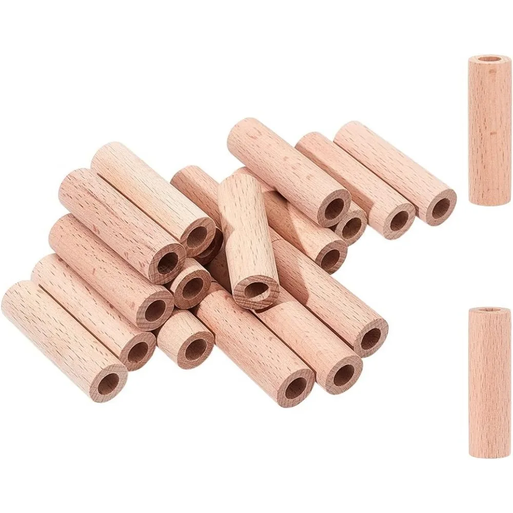 20 Pcs Wooden Craft Blocks Cylinders, 1.96x0.59\