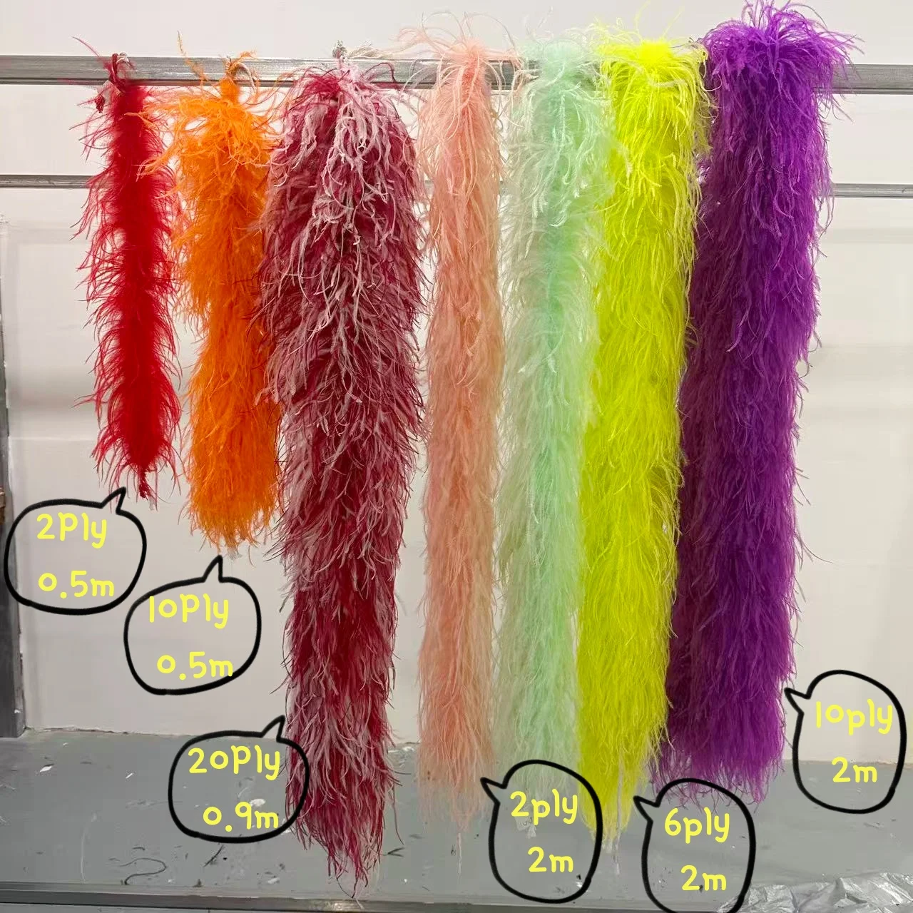 

Different size Natural Ostrich feather boa Shawl for Showgirl Wedding Dress Sewig Accessory Decoration Shawl Customized