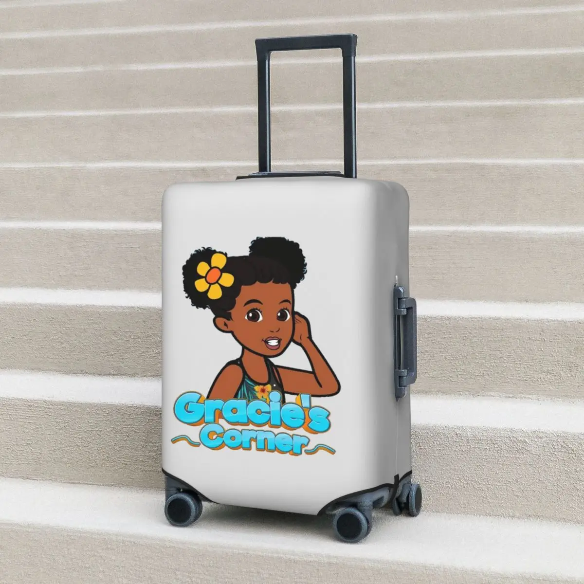 

Gracies Family Corner Cute Phonic's Song Suitcase Cover Protection Elastic Travel Luggage Protector Covers for 18-32 Inch