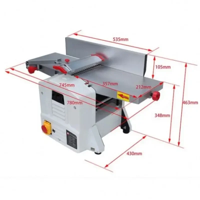 8in Multifunction Electric Wood Planer Single Side Jointer Planer Thicknesser