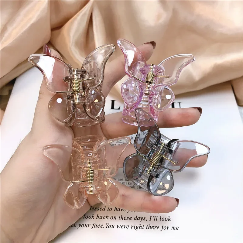 Mini Transparent Butterfly Hair Claw Women Acrylic Girls Sweet Cute Hair Clips Hairpins Fashion Hair Ornament Hair Accessories