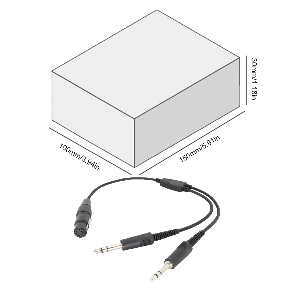Airbus XLR auf GA Dual Plug 5-poliger Stecker auf Buchse Luftfahrt-Kopfhörerkabel Luftfahrt-Kopfhörerkabel Schwarz für Luftfahrt-Kommunikation