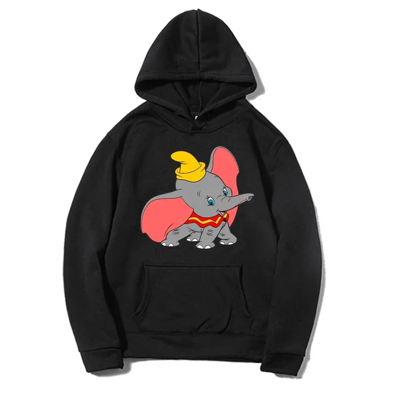 Disney Dumbo Solid Color Pockets Top 2021 Casual Fashion Hooded Graphic  Hoodies Pullover Man Clothes Spring Autumn women