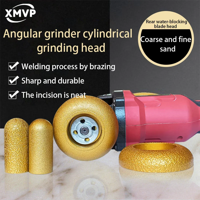 

Angular grinder cylindrical grinding head, diamond abrasive rear water-shielding grinding wheel, rear arc trimming grinding head