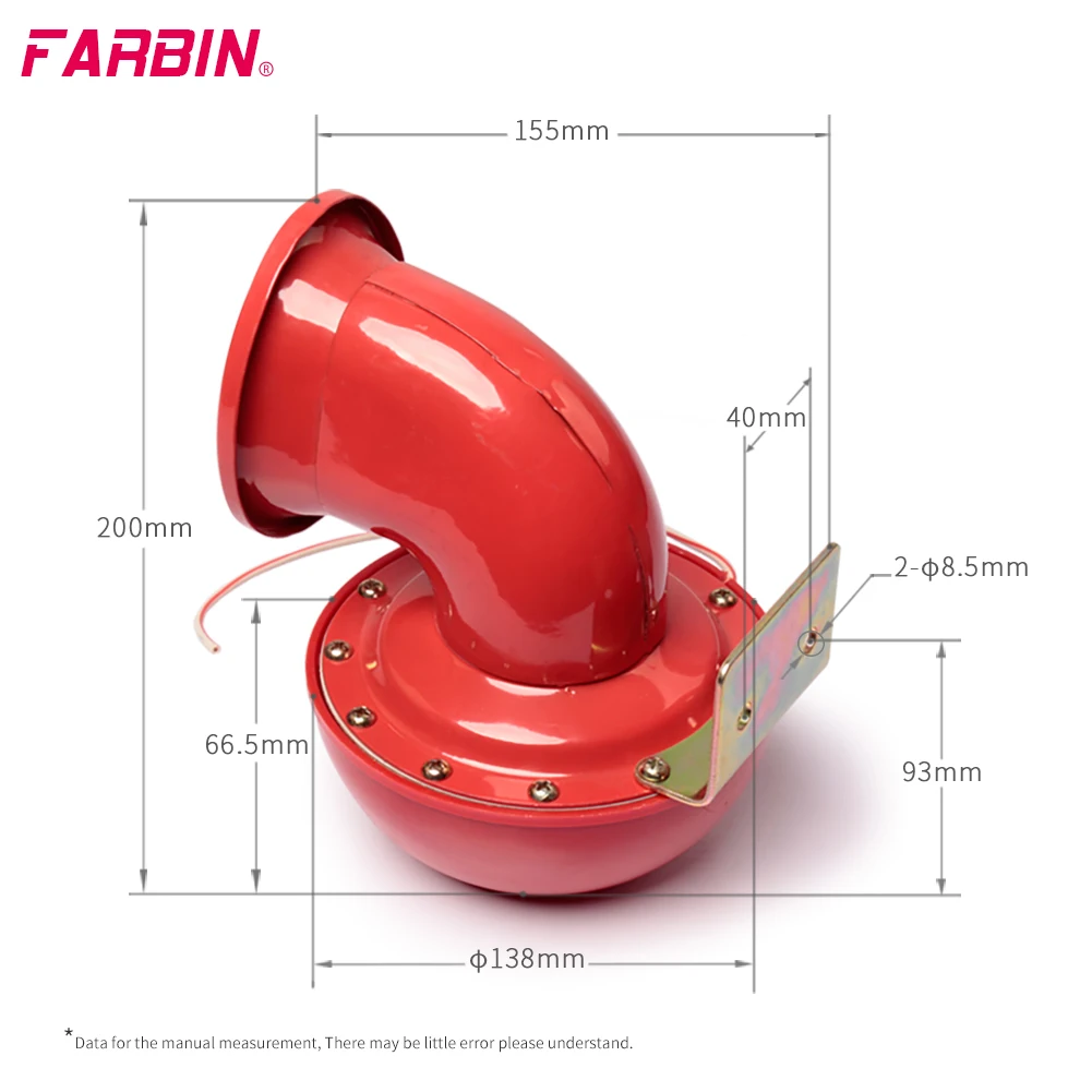 FARBIN Super Loud 12V Horns Bull Sound corno elettrico tromba d'aria suono Raging per auto moto camion barca gru accessorio per auto