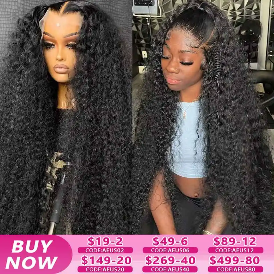 

30 40 Inch 180% 13x6 HD Transparent Deep Wave Lace Frontal Wig Human Hair Brazilian Deep Curly 13x4 Lace Front Wigs For Women