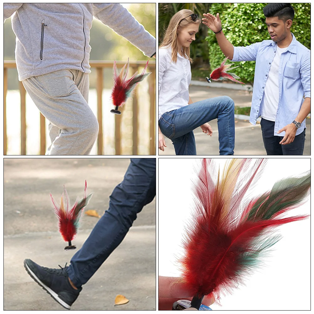 

10Pcs Kick Shuttlecock Chinese Jianzi Colorful Plume Foot Sports Outdoor Entertainment Kick Shuttlecock