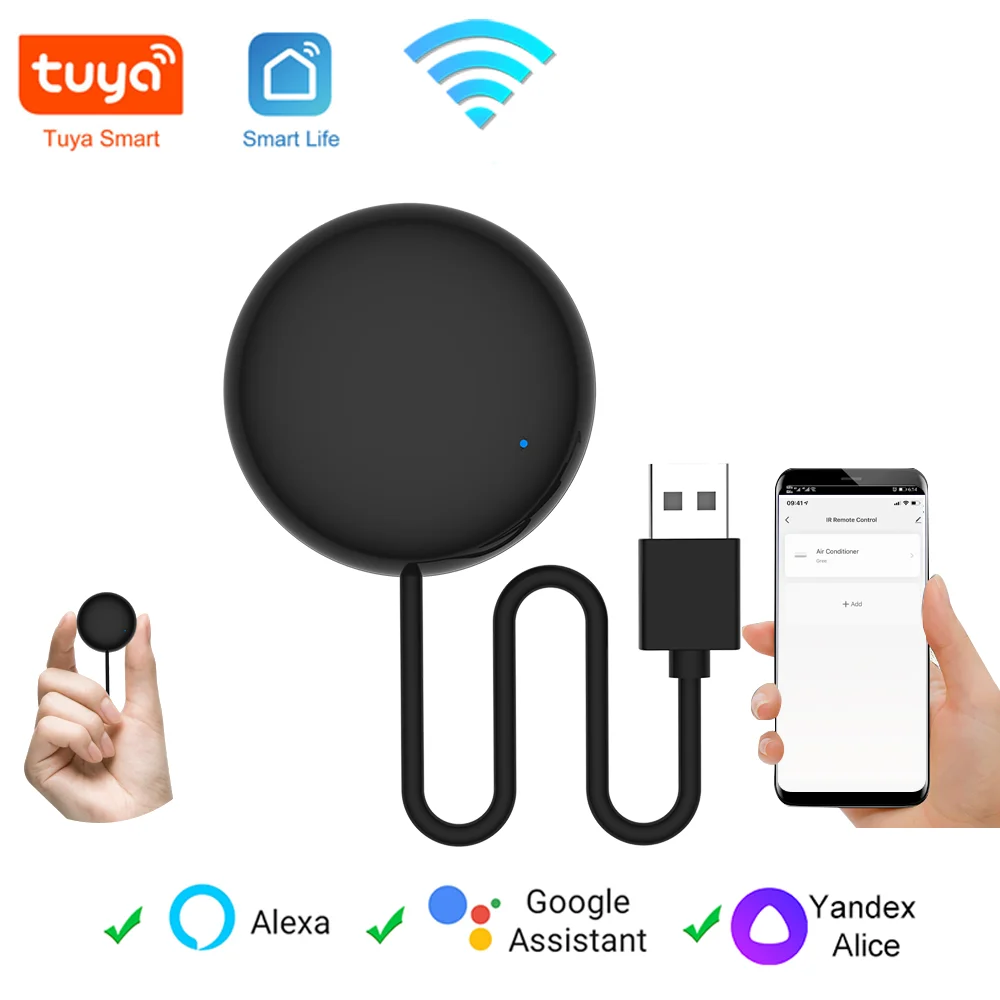 Tuya WiFi Smart IR Remote Controller Universal TV/DVD Control Works with Alexa, Google Home,Tuya Smart Life