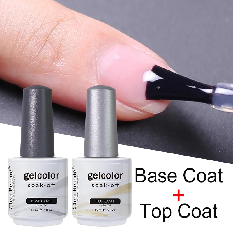 Clou Beaute 15ml UV LED Gel smalto Base Primer No Clean Top Coat smalti Gel per unghie Primer lacca trasparente per Nail Art