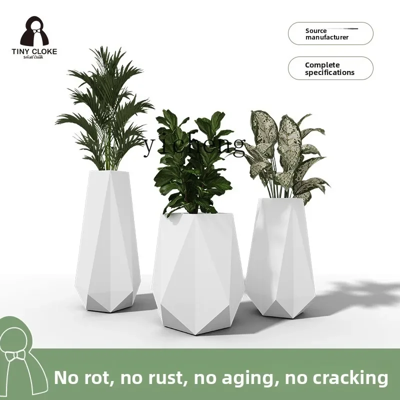 HXL Fiberglass Hotel Office Lobby Combination Large Flower Pot Indoor Planter